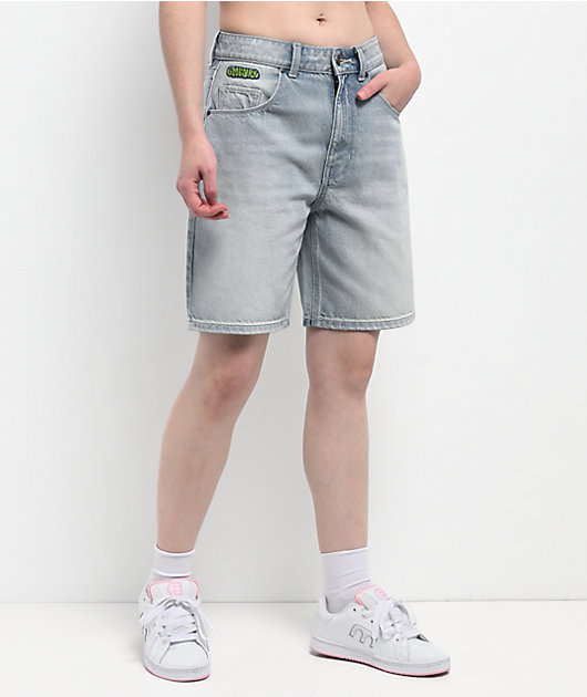 Empyre Tori Glacier Blue Wash Loose Fit Denim Skate Shorts