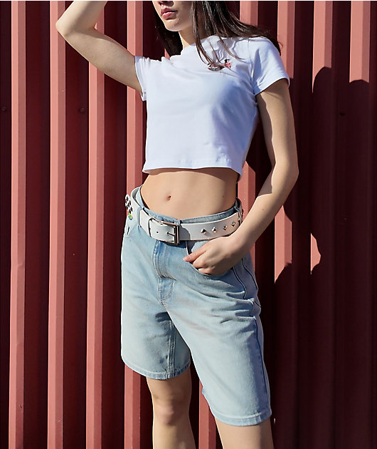 Empyre Tori Glacier Blue Wash Loose Fit Denim Skate Shorts video