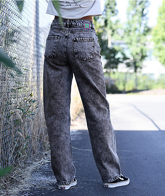Empyre Tori Jeans negros de skate con lavado ácido