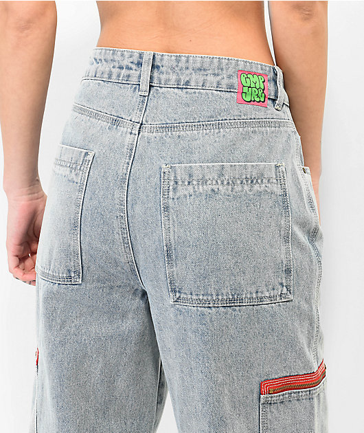 Multiple zippered square pocket pants