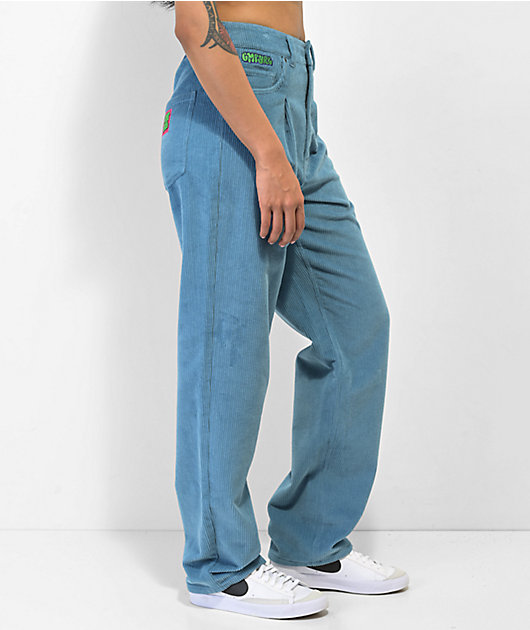 Women Royal Blue Pleated Knee Corduroy Cargo Pants at Rs 1240.00