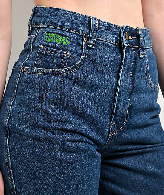 Empyre Tori Scorpion Embroidery Blue Skate Jeans