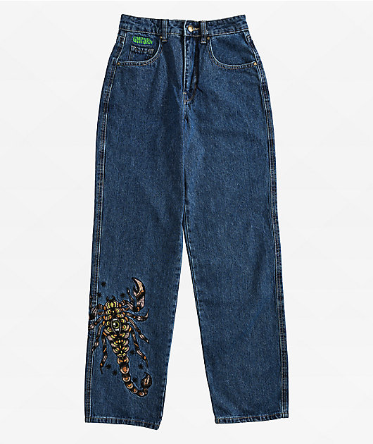 Empyre Tori Scorpion Embroidery Blue Skate Jeans | Zumiez