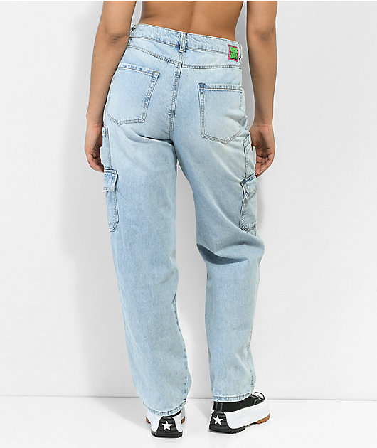 Empyre Tori jeans de skate cargo lavados en azul claro