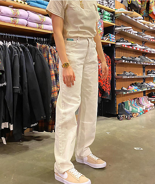 Empyre Tori pantalones de skate de pana blanca