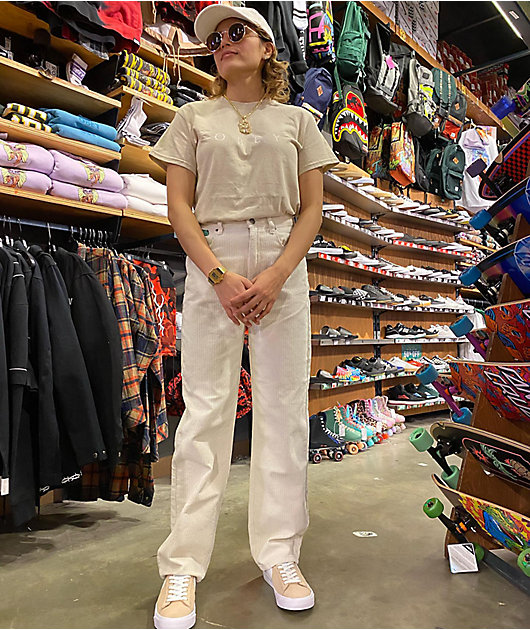 Empyre Tori pantalones de skate de pana blanca
