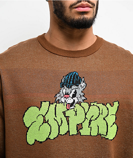 Empyre Trash Cat Brown Sweater