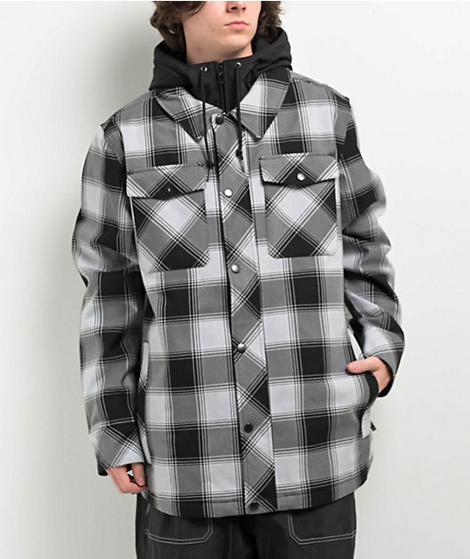 Empyre Traversed Black & Grey Plaid 10K Snowboard Jacket