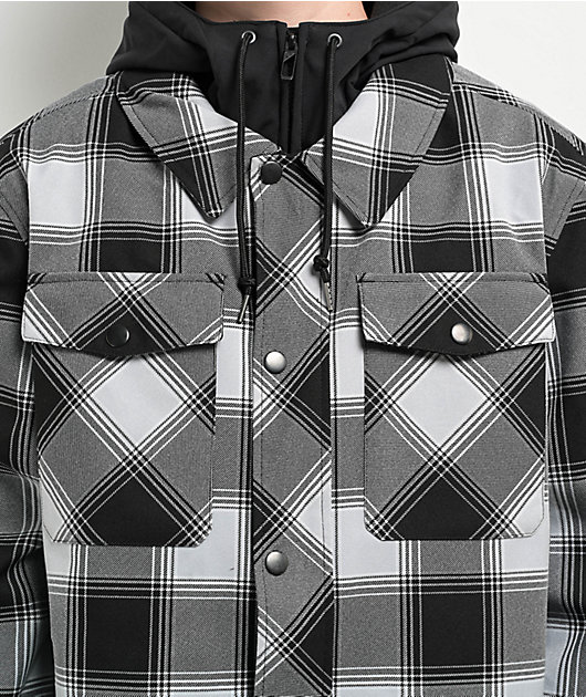 Empyre Traversed Black & Grey Plaid 10K Snowboard Jacket