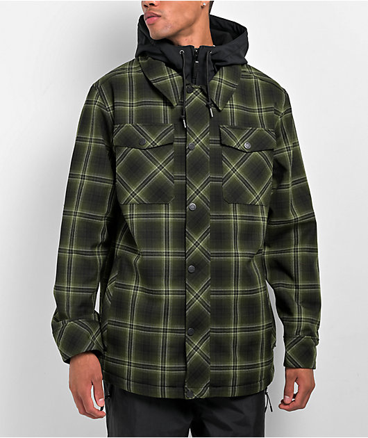 Empyre Traversed Green %26 Black Plaid 10K Snowboard Jacket 2024 371318 front US