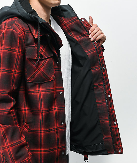 Black and 2025 red snowboard jacket