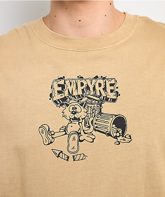 Empyre Trouble Cat Sand Brown Wash T-Shirt
