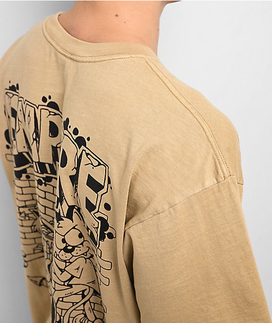 Empyre Trouble Cat Sand Brown Wash T-Shirt