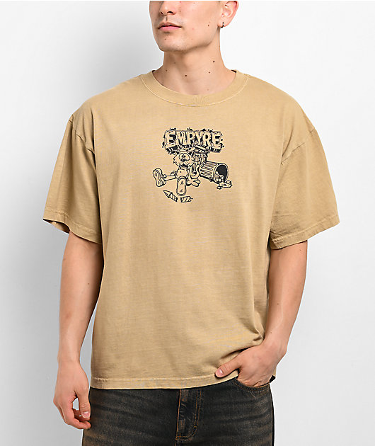 Empyre Trouble Cat Sand Brown Wash T-Shirt