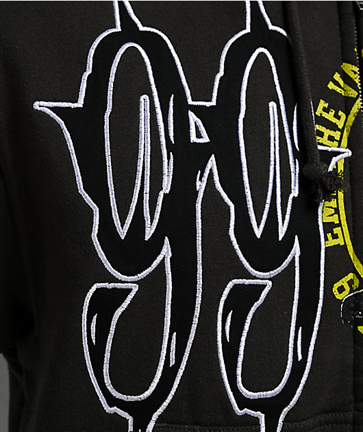 Empyre Tuff Stuff Dark Grey Crop Hoodie