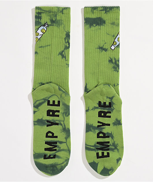 Empyre Twisted Green Tie Dye Crew Socks