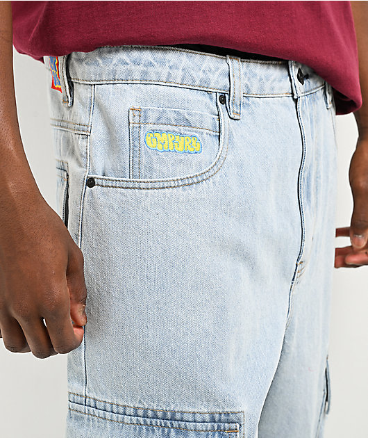 Empyre Ultra Loose Embroidered Can Denim Cargo Pants