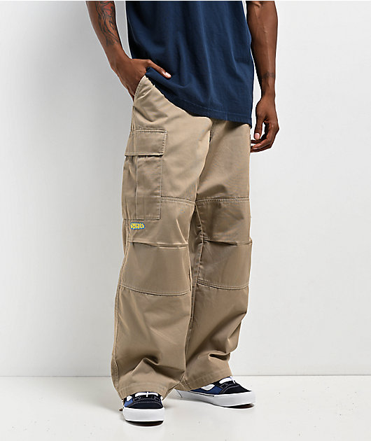 パンツ 90s ZORLAC old skate khaki cargo pant Empyre Ultra Loose Khaki Cargo Skate Pants | Zumiez