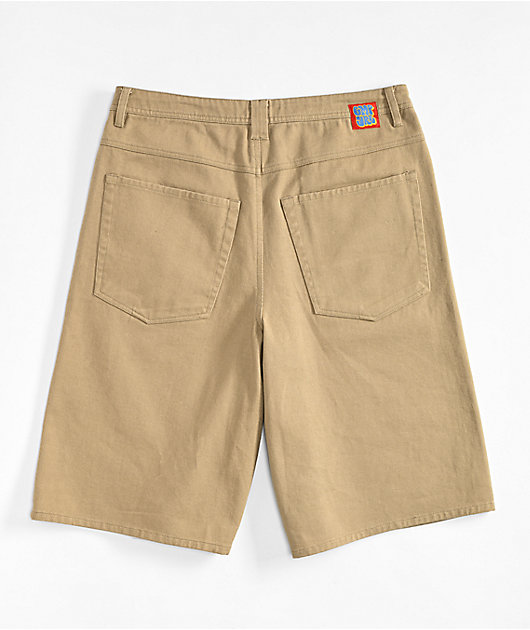 Loose khaki shorts on sale