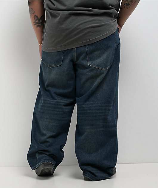 Empyre Ultra Wide Leg Bronco Wash Skate Jeans