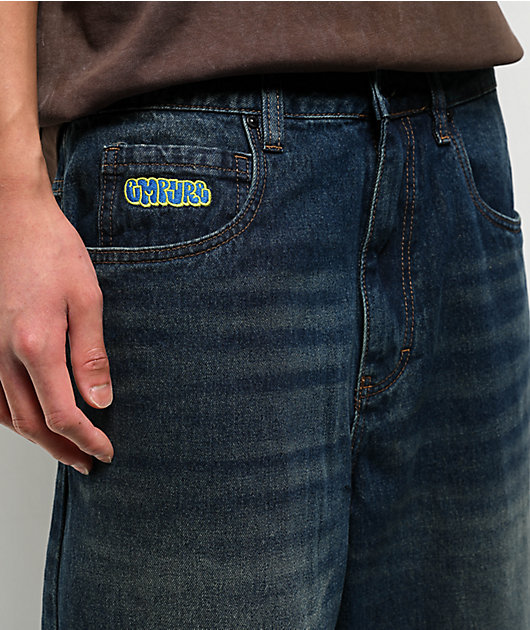 Empyre Ultra Wide Leg Bronco Wash Skate Jeans
