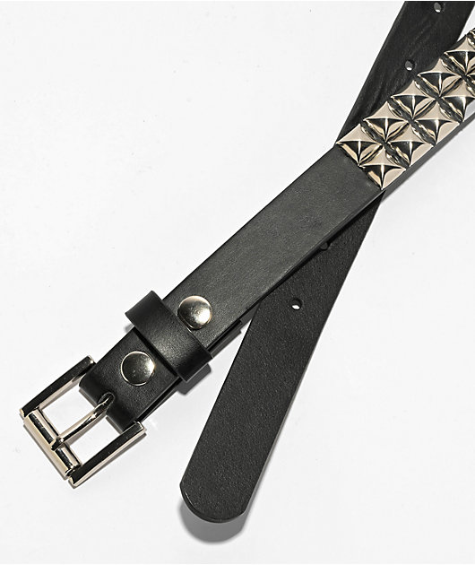 Empyre Val Black & Silver Studded Belt