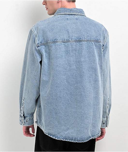 Light blue denim sales long sleeve shirt