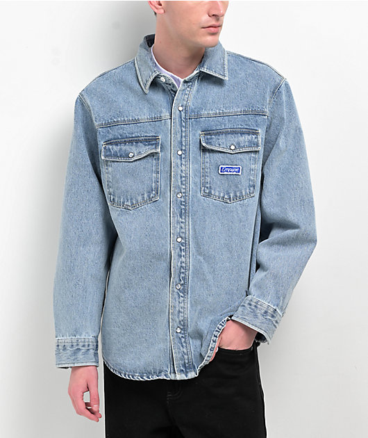 Denim long hot sale sleeve shirt