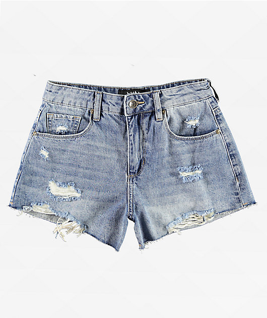 Blue jean shorts with holes best sale