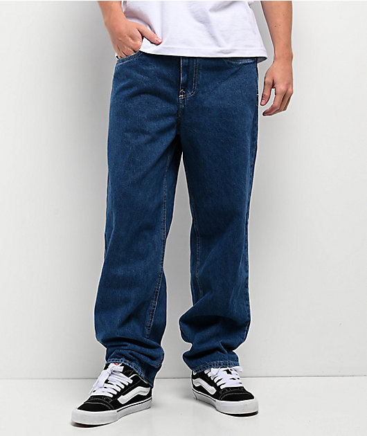 deen.like.live Empyre Wheelie Blue Loose Fit Skate Jeans | Zumiez