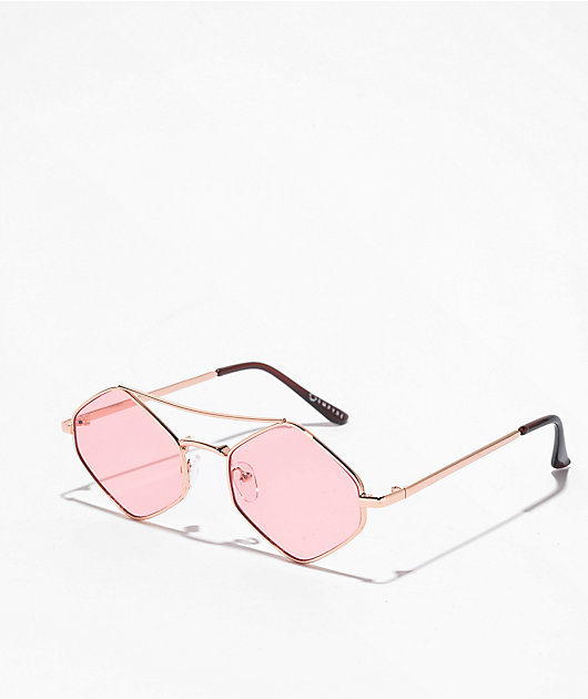 Empyre Wired Gold & Pink Sunglasses