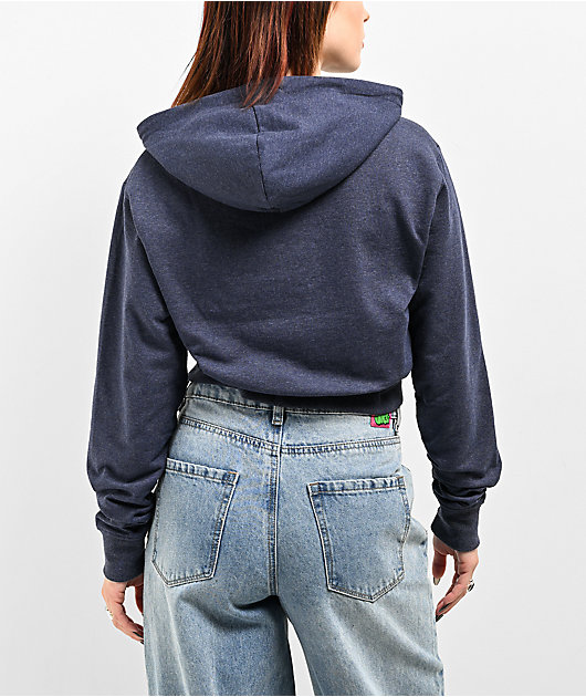 Empyre With Love Blue Crop Zip Hoodie
