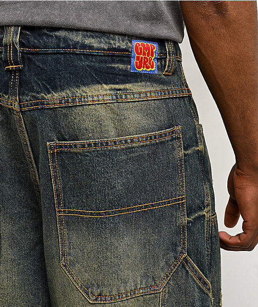 Empyre Work Ultra Wide Dirty Wash Blue Skate Jeans