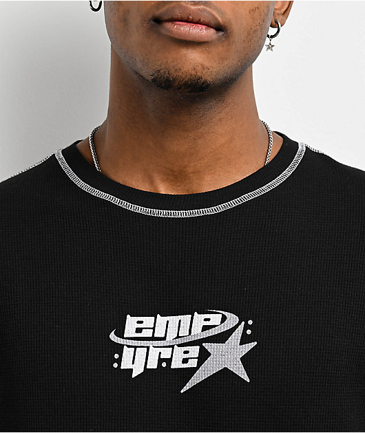 Empyre Y2K Star Thermal Black Long Sleeve T-Shirt