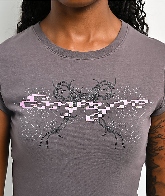 Empyre Yana Pixel Grey Crop T-Shirt