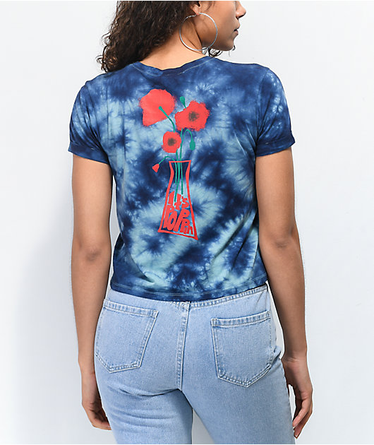 Empyre Yohanna Poppy Blue Tie Dye Crop T-Shirt