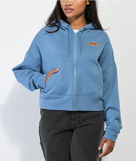 Empyre Zuri Skate Blue Crop Zip Hoodie Zumiez