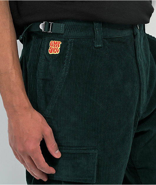 Empyre pantalones cargo de skate de pana verde