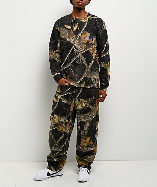 Empyre x Realtree EDGE Colors Double Knee Black Camo Canvas Loose Fit Skate Pants