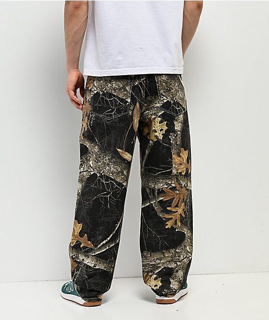 パンツ MAZZ waxed black camo double knees Empyre x Realtree Edge Double Knee Black Camo Canvas Loose Fit