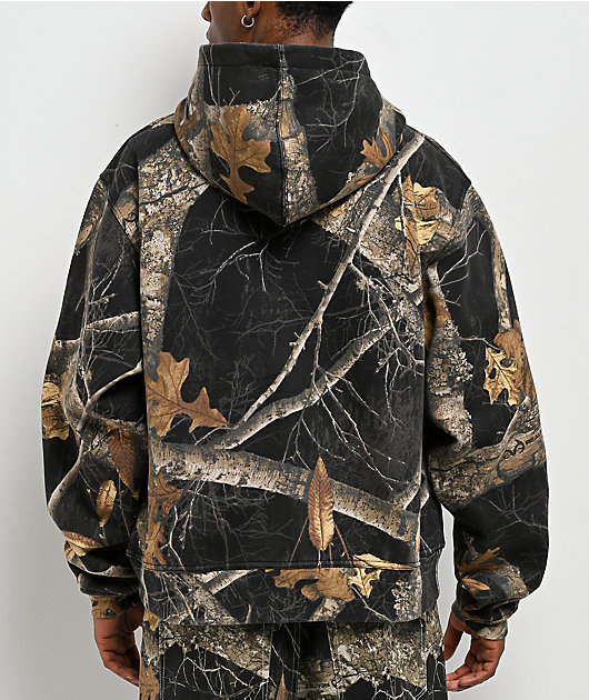 Empyre x Realtree Black Camo Boxy Zip Hoodie | Zumiez