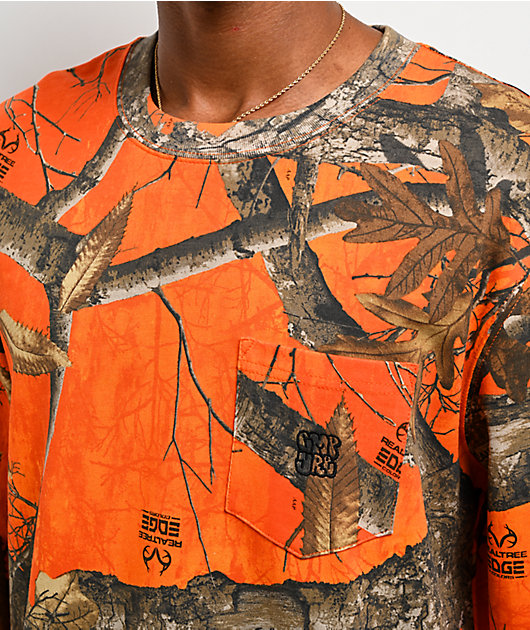 Empyre x Realtree Orange Camo Long Sleeve Pocket T-Shirt | Zumiez