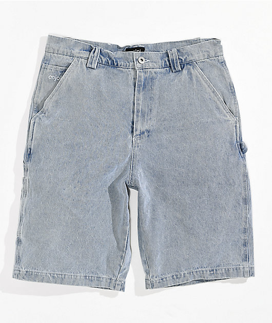 Vintage light blue denim shorts for men