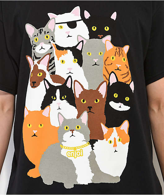 Enjoi Cat Collage Black T-Shirt