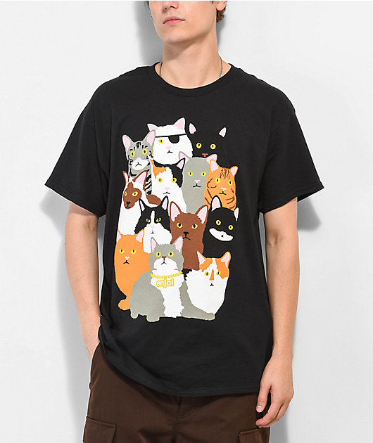 Enjoi Cat Collage Black T-Shirt