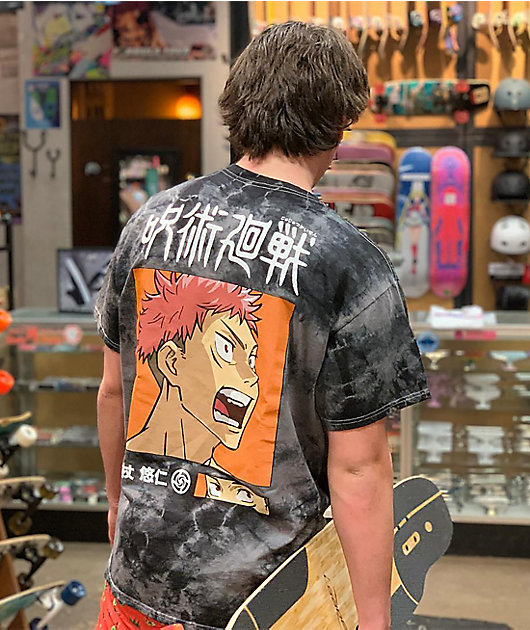 Episode x Jujutsu Kaisen Itadori camiseta tie dye negra