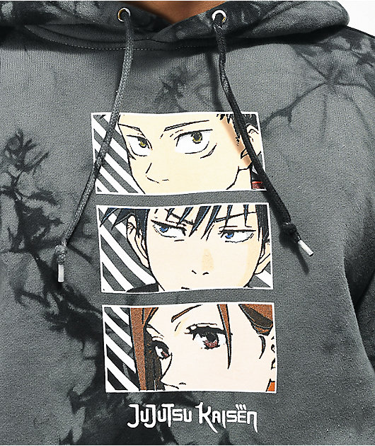 Episode x Jujutsu Kaisen Stacked Black Tie Dye Hoodie Zumiez