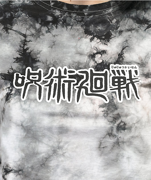Episode x Jujutsu Kaisen Yuji & Megumi Black Tie Dye Crop T-Shirt