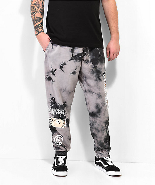 Episode x jujutsu Kaisen Pantalones de chándal de tie dye negro