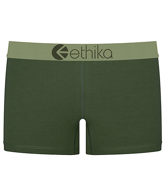 Ethika Army Green Staple Boyshort Underwear
